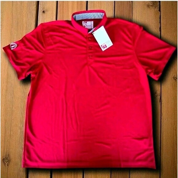 NEW Oobe CHICK-FIL-A Uniform Red Short Sleeve Polo Shirt Adult Size Large - Picture 1 of 5